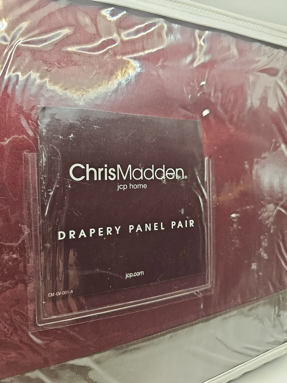 Chris Madden Burgundy Lined Drapery Curtain Panel Pair 42